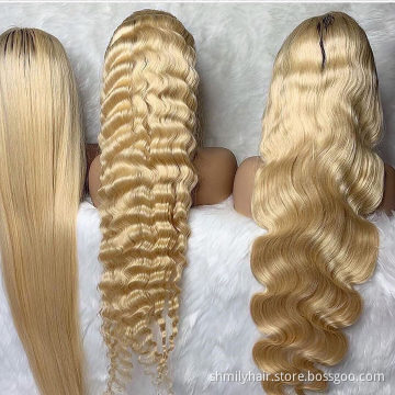 Shmily Wholesale European 40 Inch Wig Human Hair Lace Front Natural Wigs HD Cuticle Aligned Deep Wave Frontal Wig